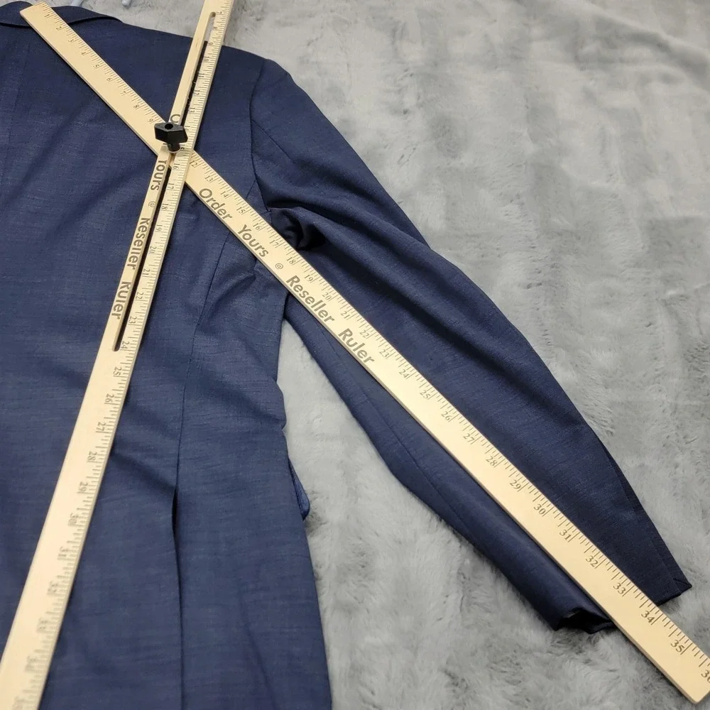 Kenneth Cole Blazer Mens 44L (Fits 42L) Blue Wool Stretch Awearness Suit Jacket